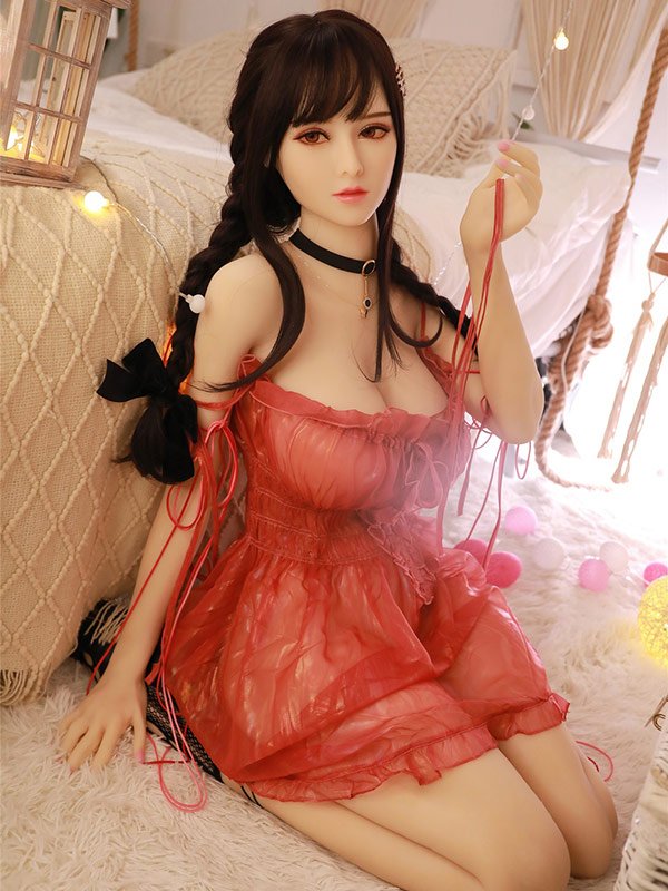 Melody FULL-SIZED  REALISTIC LOVE DOLLS & SEX DOLL, A beautiful girl in red with a braid  Height 5′ 2″ (158cm)