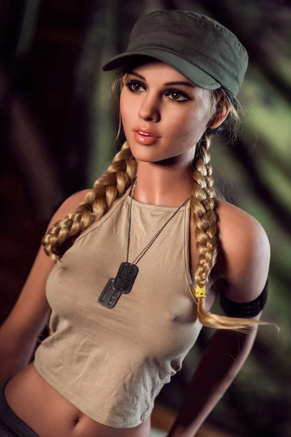 Sofia SEX DOLL Cute Golden Braided Female Soldier 5′ 5″ (166cm)